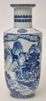 Lot 45 - Chinese blue and white Rouleau vase, with...