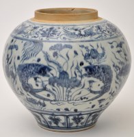 Lot 49 - Chinese Yuan style blue and white pear-shaped...