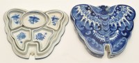 Lot 54 - Chinese blue and white 'insect' shaped box and...