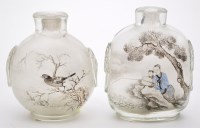 Lot 72 - Two Chinese inside painted glass snuff bottles,...