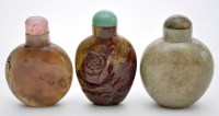 Lot 75 - Three Chinese snuff bottles and stoppers,...