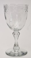 Lot 95 - Cut-glass Coronation goblet, the rim with rock...