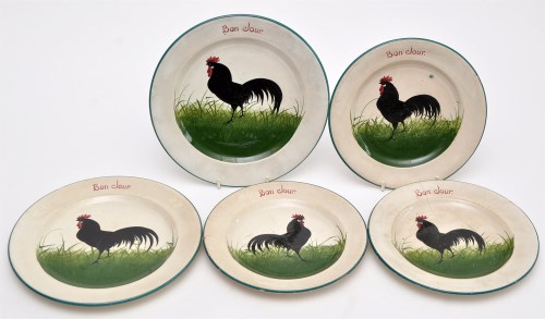 Lot 108 - Two 8 3/8in and three 7 1/2in Wemyss black...