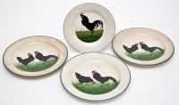 Lot 109 - Four Wemyss black cockerel plates, comprising:...