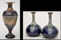 Lot 115 - Doulton, Lambeth stoneware vase worked by...