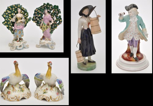 Lot 125 - Pair of Derby style figures, with floral...