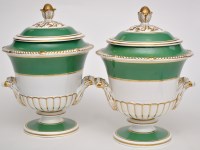 Lot 129 - Pair of bone china ice pails, liners and...