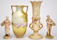 Lot 136 - Pair of Royal Worcester blush ivory figures of...