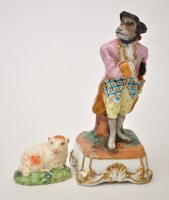 Lot 145 - Meissen style figure of a monkey in 18th...