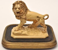 Lot 152 - Eichwald: a cream painted earthenware lion,...