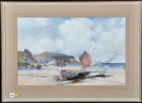 Lot 190 - Hubert Coop (1872-1953) Fishing boats on a...