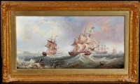Lot 250 - John Scott (1802-1885) Sailing ships off a...