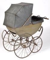 Lot 284 - A Victorian perambulator/pram baby's carriage,...