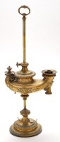 Lot 288 - A 19th Century brass classical form oil lamp,...