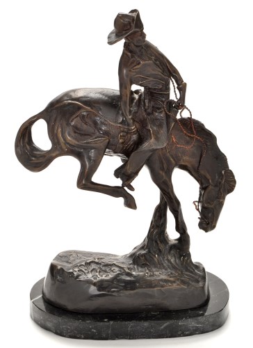 Lot 329 - After Frederic Remington: a patinated bronze...