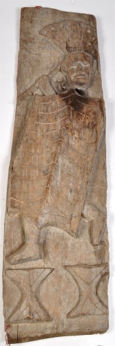 Lot 343 - A Naga Tribe morung carved wooden panel...