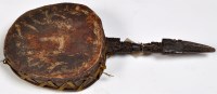 Lot 352 - A Naga Tribe drum, with animal hide mounted...