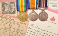 Lot 374 - A group of three First World War medals, to...