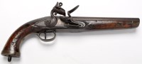 Lot 383 - An early 19th Century Naval Flintlock pistol,...