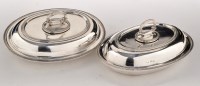 Lot 405 - A pair of George V silver tureens and covers,...