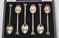 Lot 406 - A set of six Elizabeth II silver coffee spoons,...