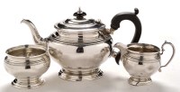 Lot 422 - A George V silver three-piece bachelor's tea...