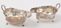 Lot 440 - A pair of George VI silver sauce boats, by...