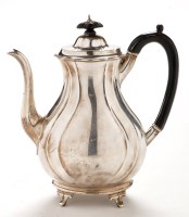 Lot 442 - An Edward VII silver coffee pot, by C.S....