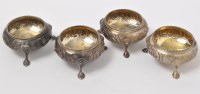 Lot 455 - A set of four Victorian silver table salts, by...