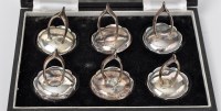 Lot 462 - A set of six George V silver menu holders, by...