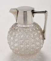 Lot 465 - A Victorian silver and cut glass claret jug,...