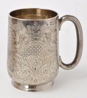 Lot 518 - An Edward VII silver christening tankard,...