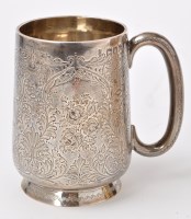 Lot 519 - A Victorian silver christening tankard, Josiah...