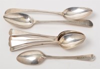 Lot 530 - A pair of George III silver tablespoons, by...