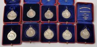 Lot 601 - Nine Hackney Horse Society silver medals, all...