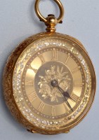 Lot 634 - A fob watch, with gilt roman dial matted...