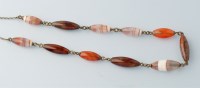 Lot 661 - A 19th Century agate necklace, the graduated...