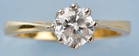 Lot 704 - A single stone solitaire diamond ring,...