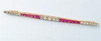 Lot 716 - A late 19th Century ruby and diamond bar...