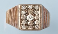 Lot 721 - A modern diamond dress ring, the rectangular...