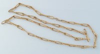 Lot 731 - A 9ct. yellow gold necklace, of textured...