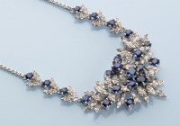 Lot 741 - A sapphire and diamond necklace, the...