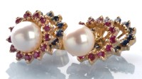 Lot 788 - A pair of cultured pearl and transferable...