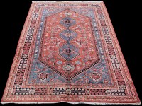 Lot 829 - A Yalameh carpet, with blue triple medallion...