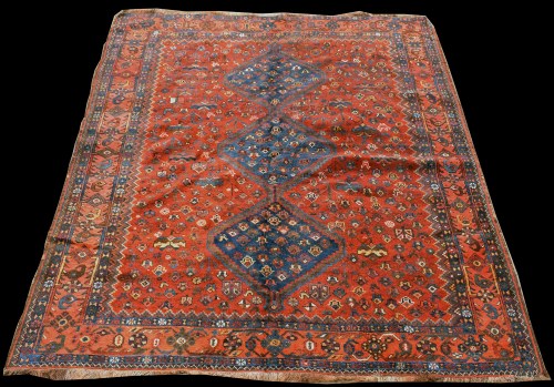 Lot 831 - A Qashqai rug, with triple diamond-shaped...