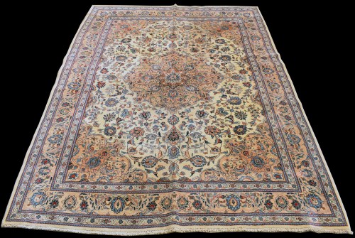 Lot 843 - A Kashan carpet, the central medallion and...