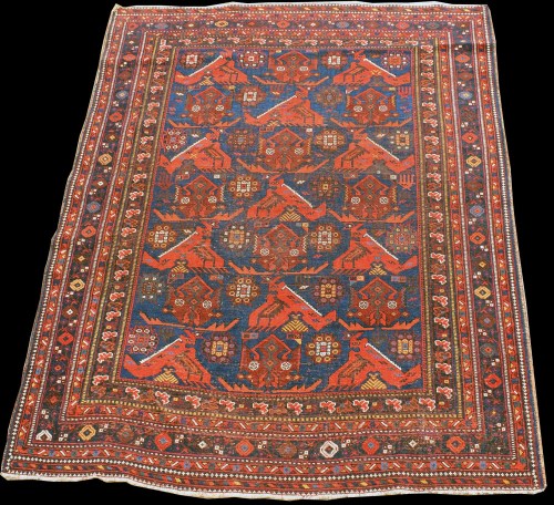 Lot 846 - An Afshar rug, with geometric shapes and...