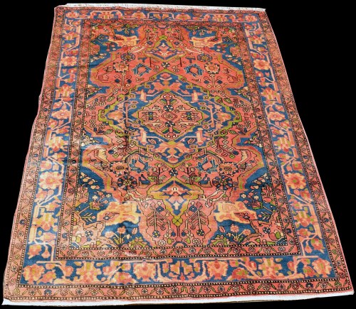 Lot 851 - A Nahavand rug, of geometric floral design,...