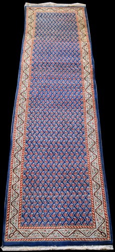 Lot 865 - A Sarough runner, with boteh design on blue...