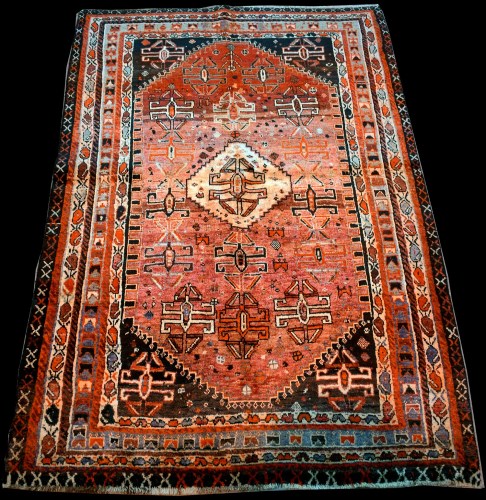 Lot 893 - A Qashqai rug, with central diamond-shaped...